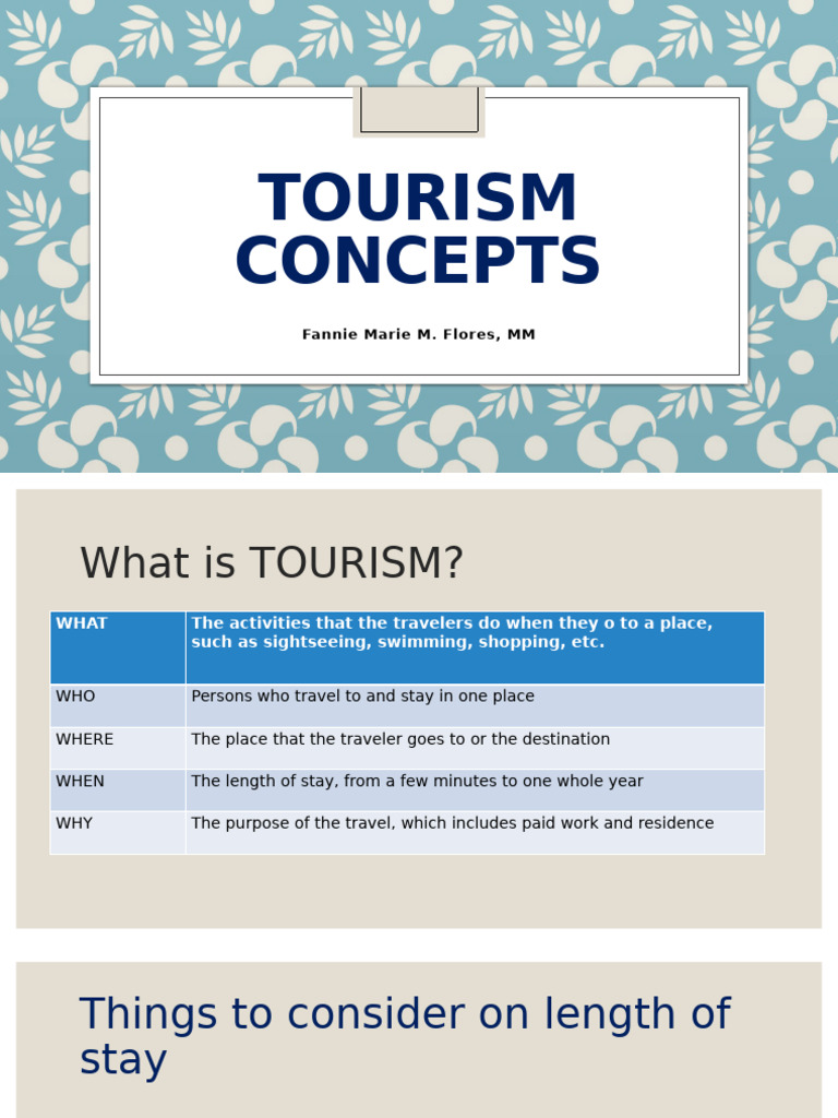 Understanding Tourism Concepts and Motivators | PDF