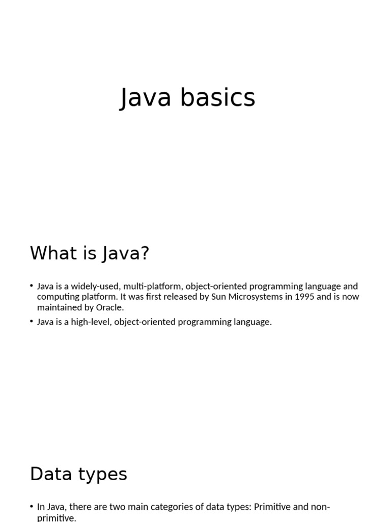 Java Basics: Data Types and CPU Overview | PDF