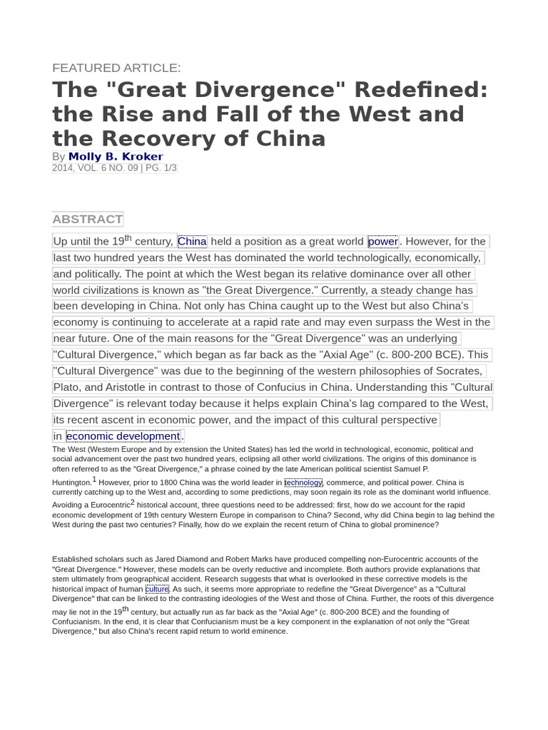 Great Divergence: China's Rise Explained | PDF | Confucianism | Confucius