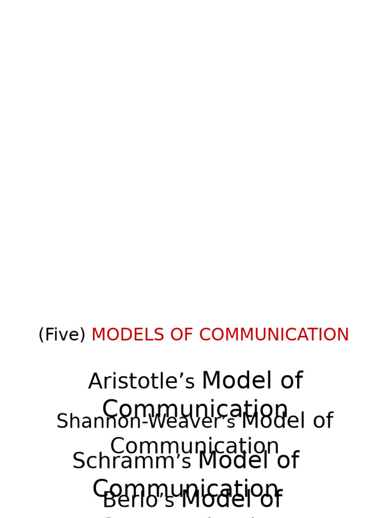 Five Communication Models Explained | PDF | Human Voice | Phonetics