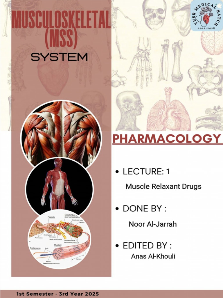 Muscle Relaxant Pharmacology Overview | PDF | Chemical Synapse ...