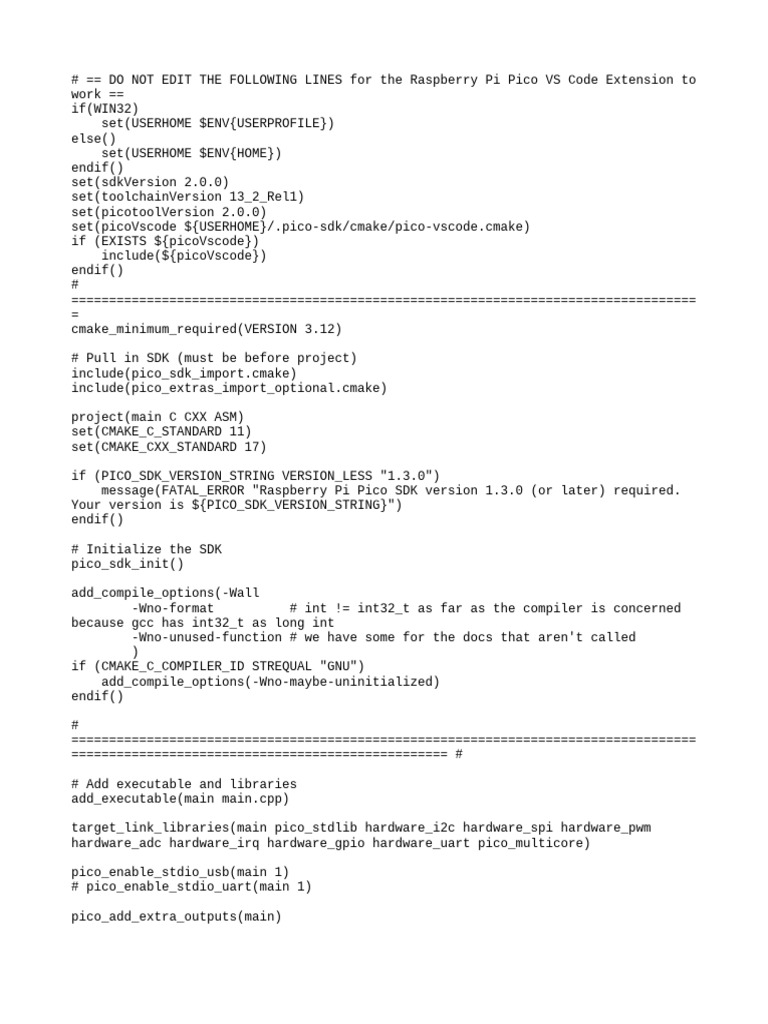 Raspberry Pi Pico CMake Setup Guide | PDF