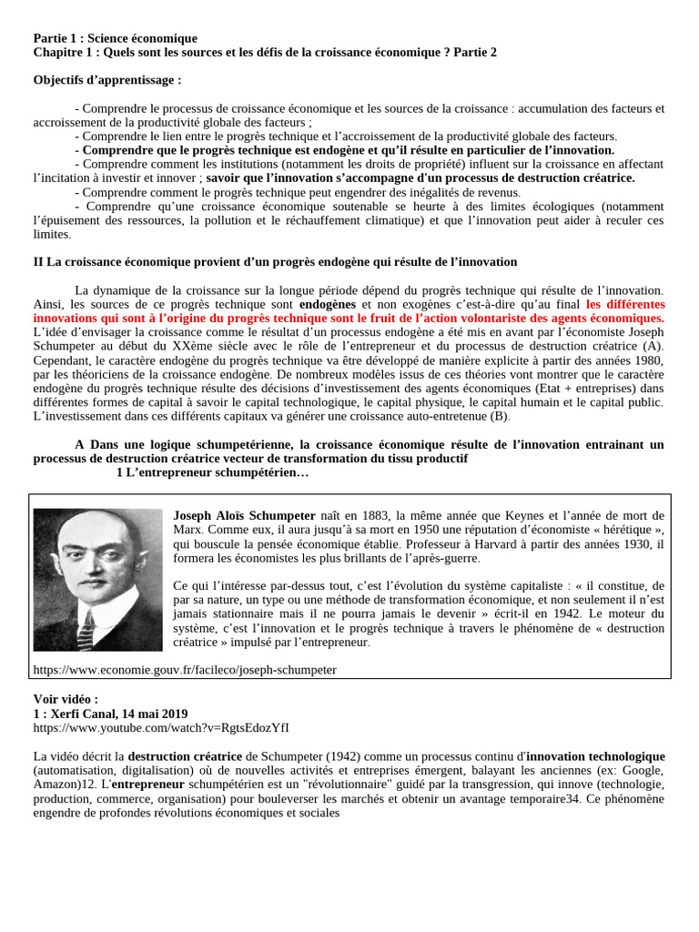 Sources et défis de la croissance économique | PDF | Croissance ...