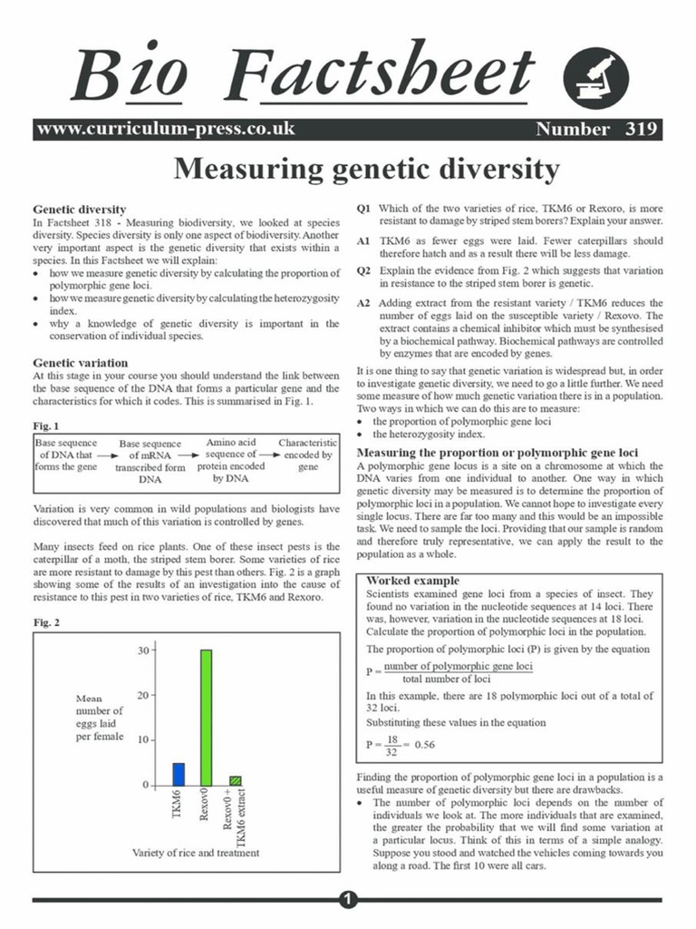 Genetic Diversity | PDF