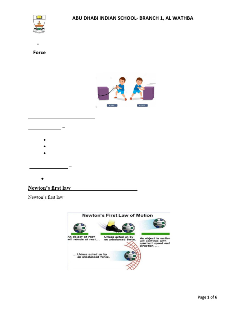 Force and Motion: Key Concepts Explained | PDF | Force | Momentum