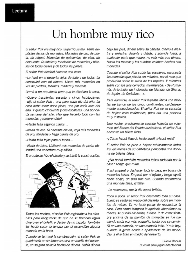 Un Hombre Muy Rico-Lectura | PDF