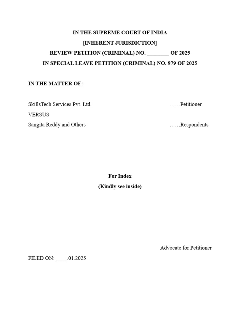 Review Petition in Supreme Court 2025 | PDF | Supreme Court Of India