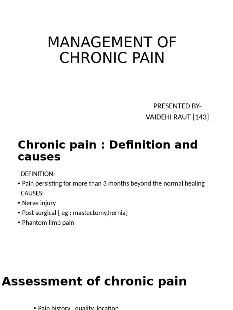Management of Chronic Pain | PDF