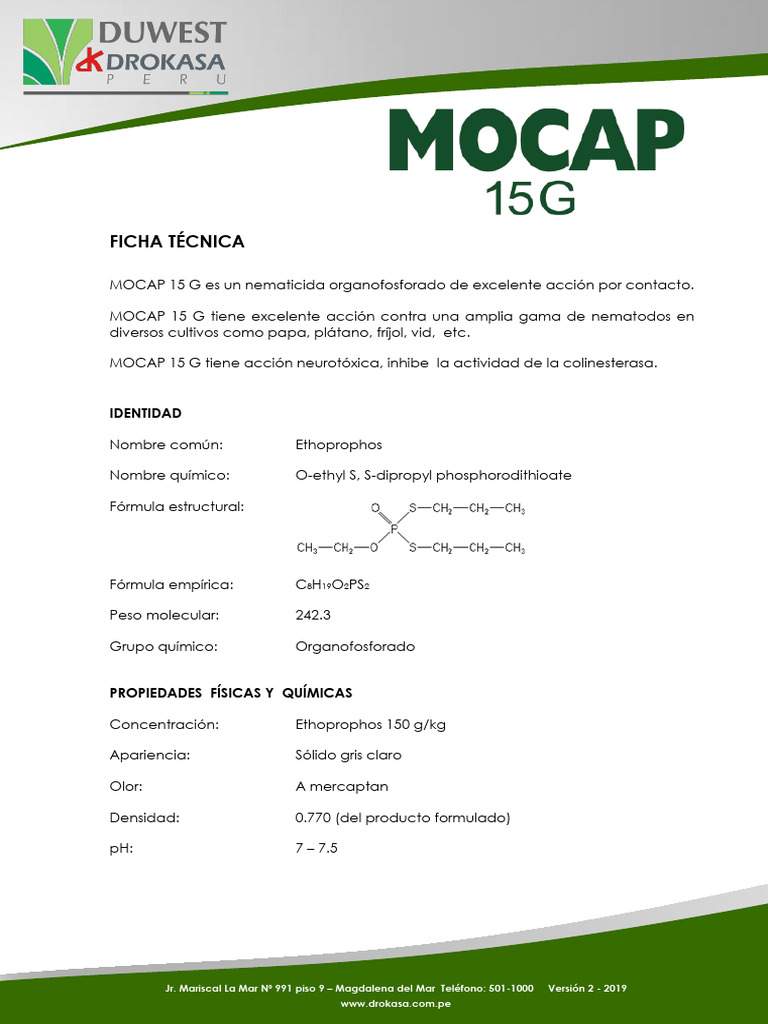 Ficha Técnica de Mocap 15 G | PDF | Pesticida