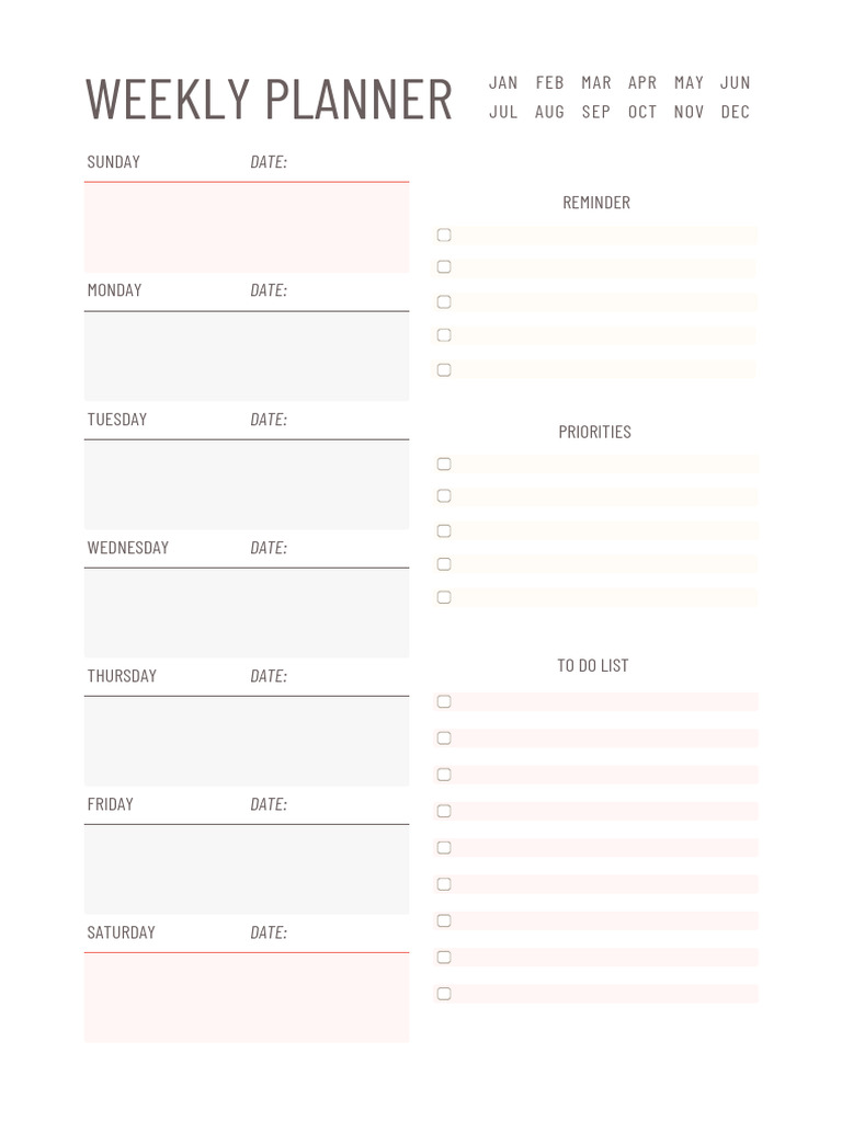 Weekly Planner Template 2023 | PDF