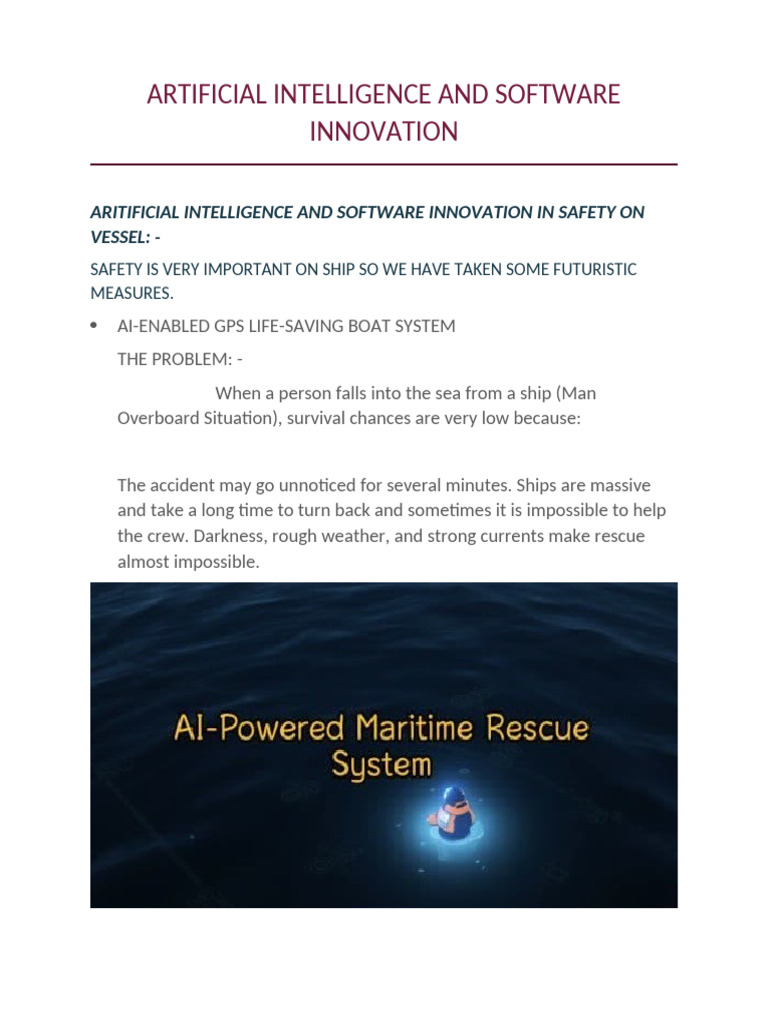 AI-Driven Maritime Safety Innovations | PDF | Artificial Intelligence ...