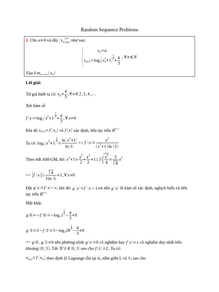 Random Sequence Problems - HbaoT1 | PDF