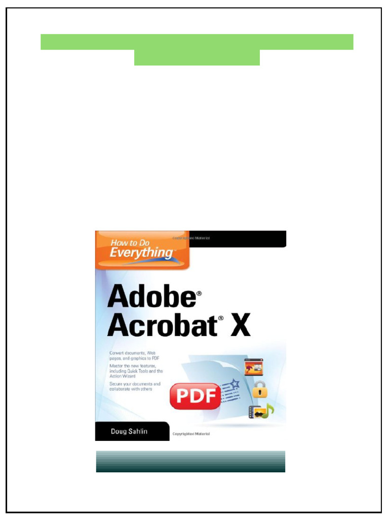 How To Do Everything Adobe Acrobat X 1st Edition Doug Sahlin Available ...