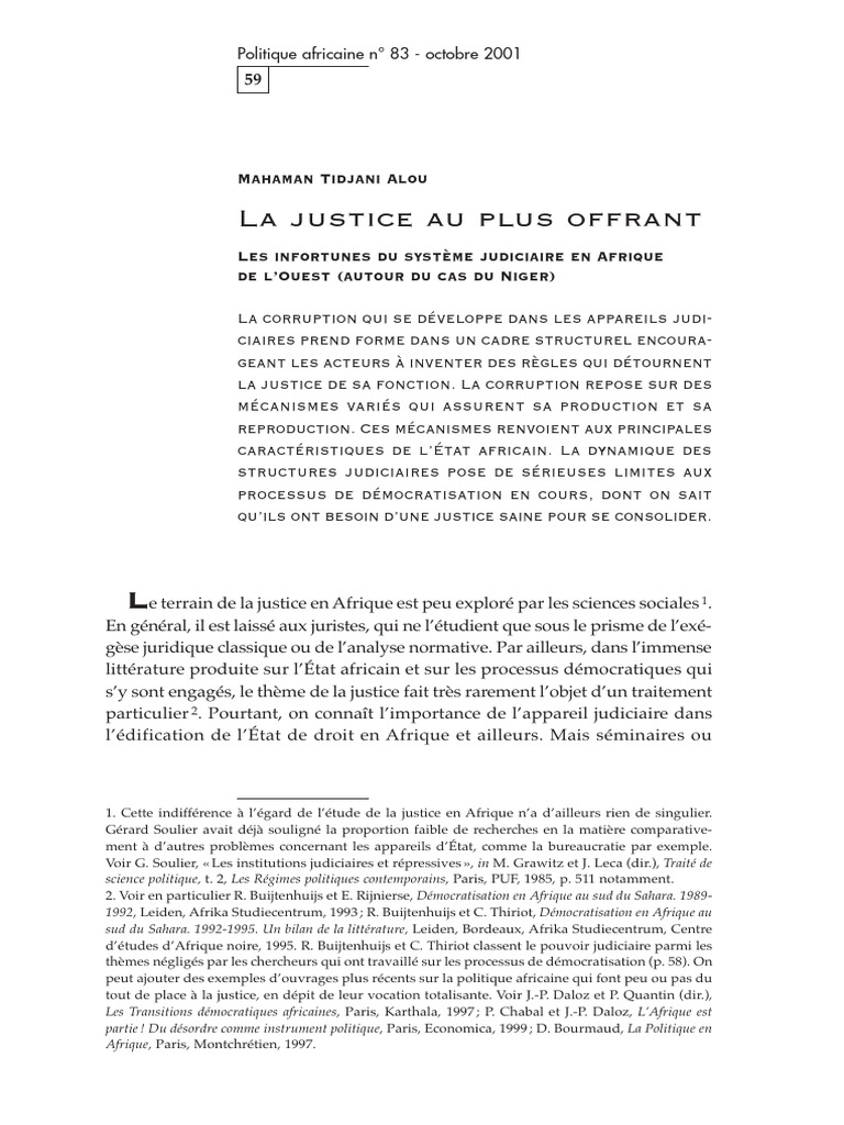 Corruption et justice en Afrique de l'Ouest | PDF | Justice | Crime et ...