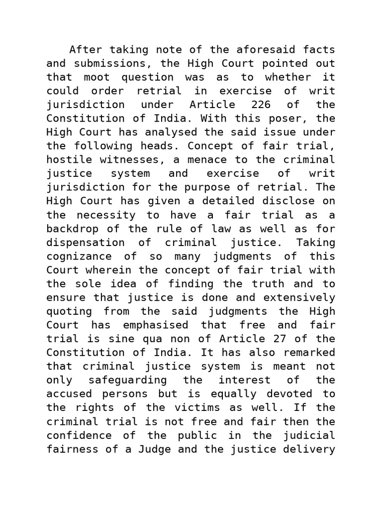 After Taking Note of The Aforesaid Facts and Submissions | PDF | Trials ...