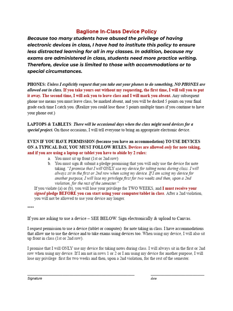 Baglione Class Device Policy | PDF | Computing