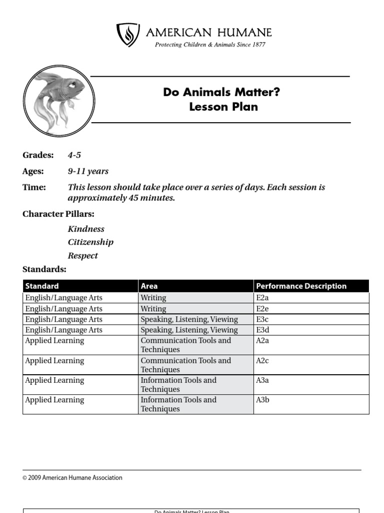 Do Animals Matter? Lesson Plan | PDF | Persuasion | Advertising