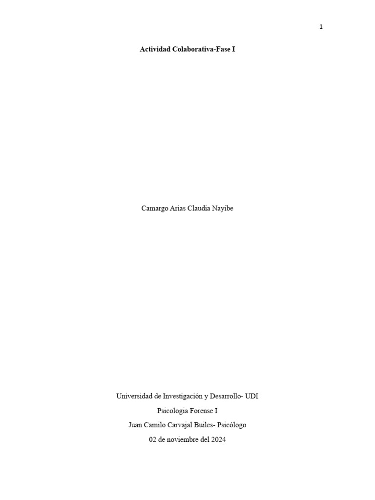 Actividad Colaborativa-Fase I Forese I | PDF | Psicopatía ...