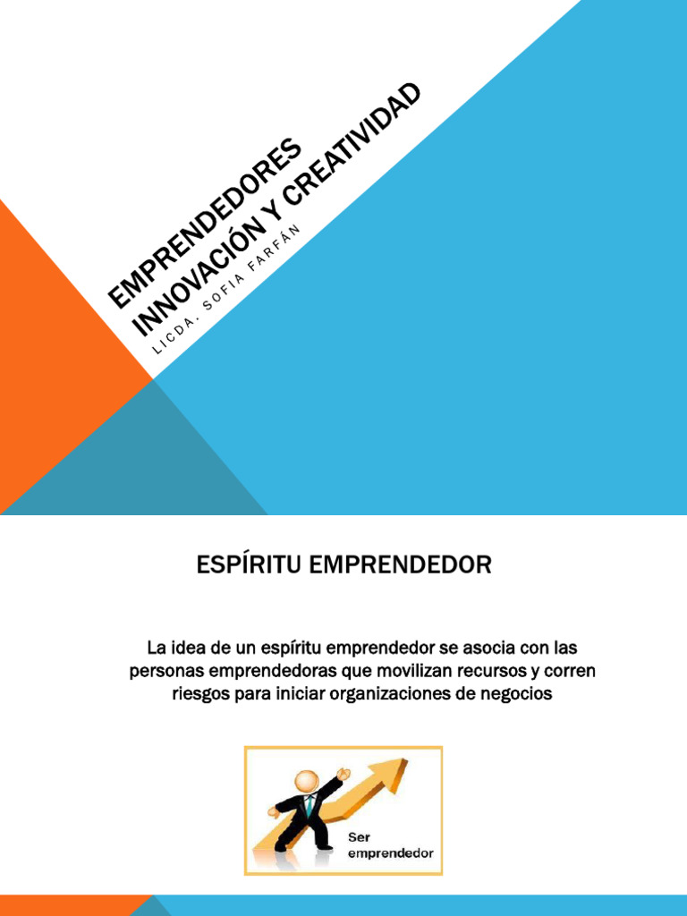 Espíritu Emprendedor y Creatividad | PDF | Iniciativa empresarial ...