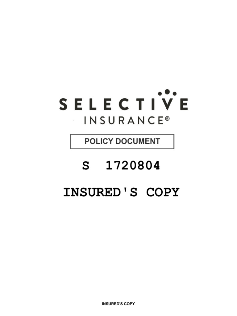 Selective Insurance Renewal Policy Notice | PDF | Insurance | Option ...