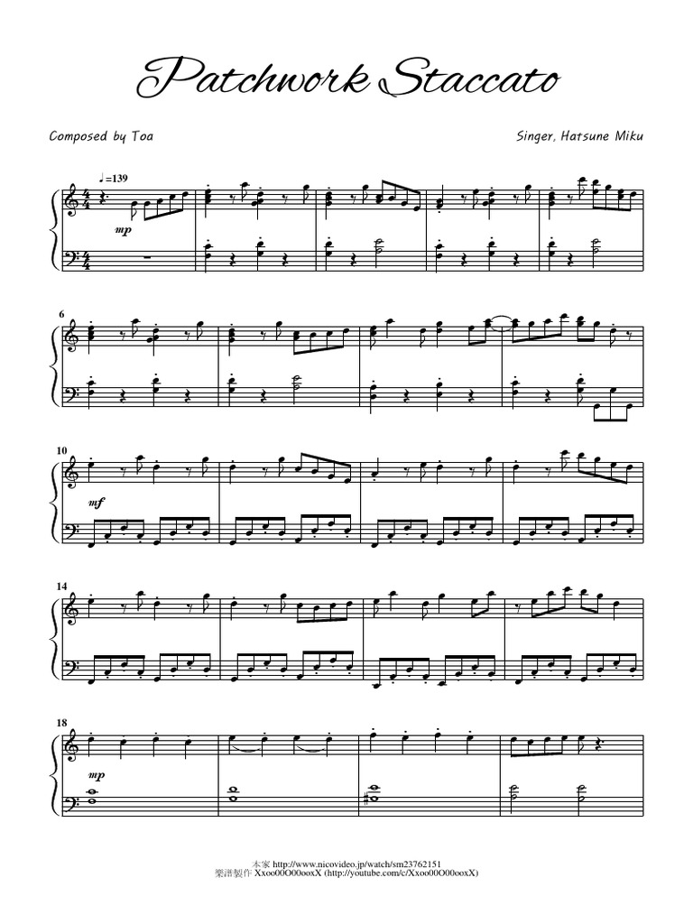 Patchwork Staccato by Hatsune Miku | PDF