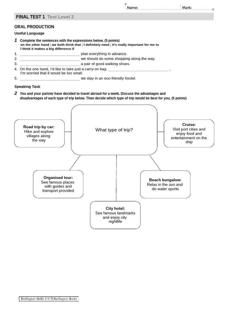 Level 2 Oral Production Test Guide | PDF