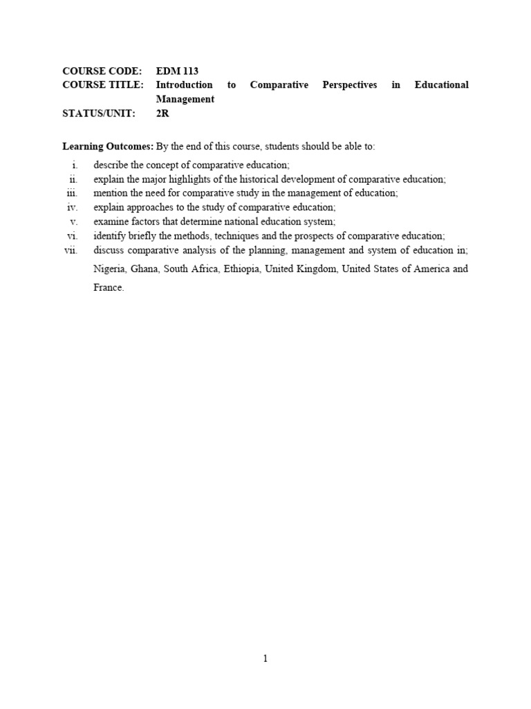 Comparative Education Overview and Analysis | PDF | Teachers | Hypothesis