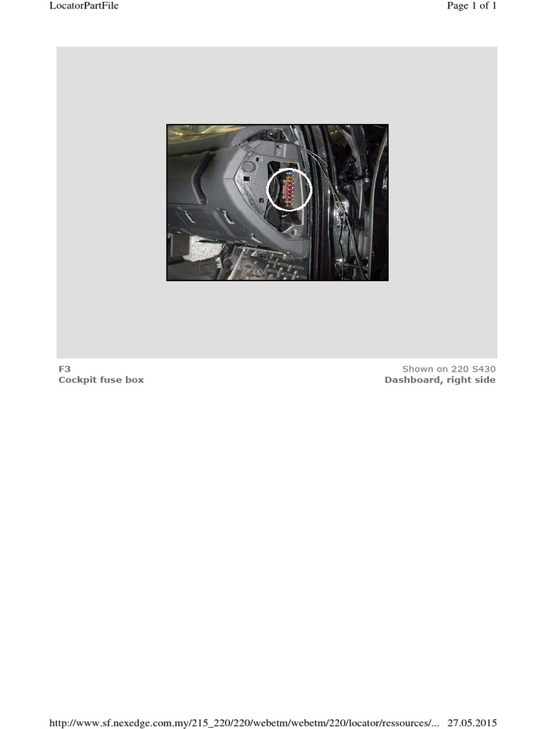 S430 Cockpit Fuse Box Locator Guide | PDF