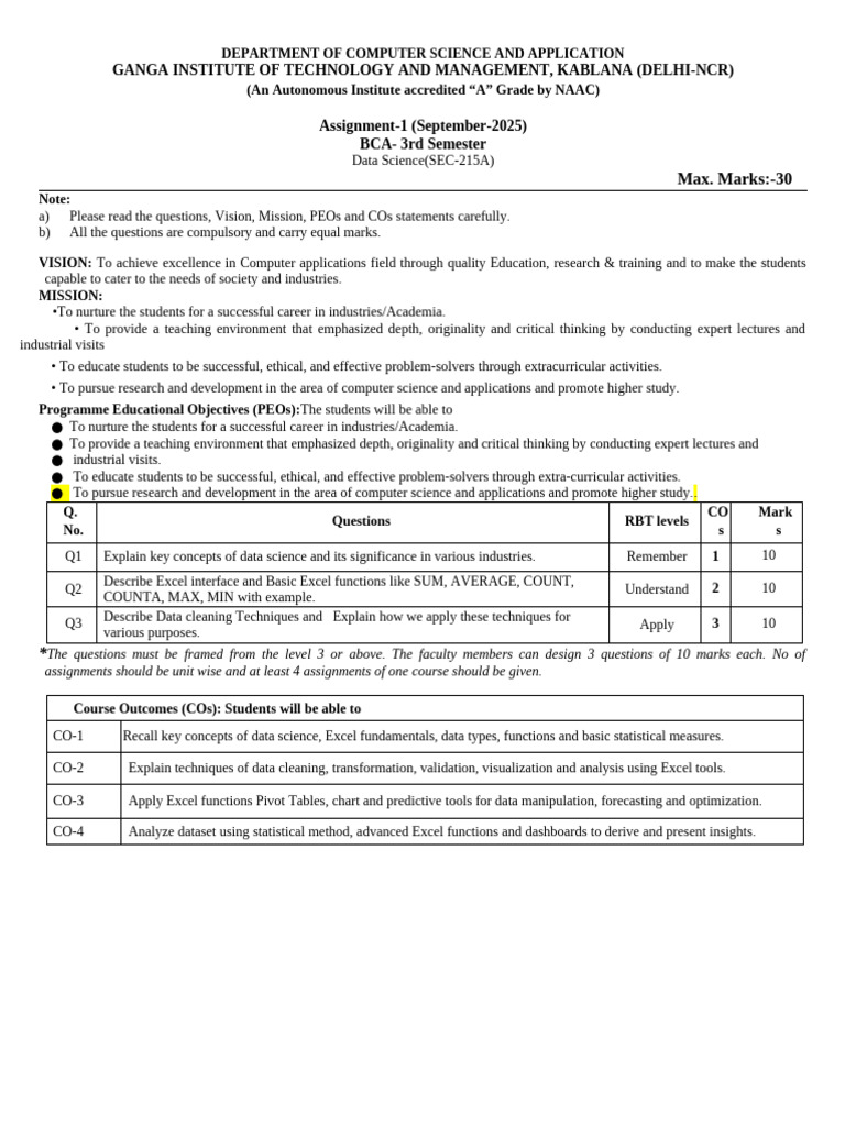 Data SCIENCE 1st Assignment | PDF | Data Science | Data
