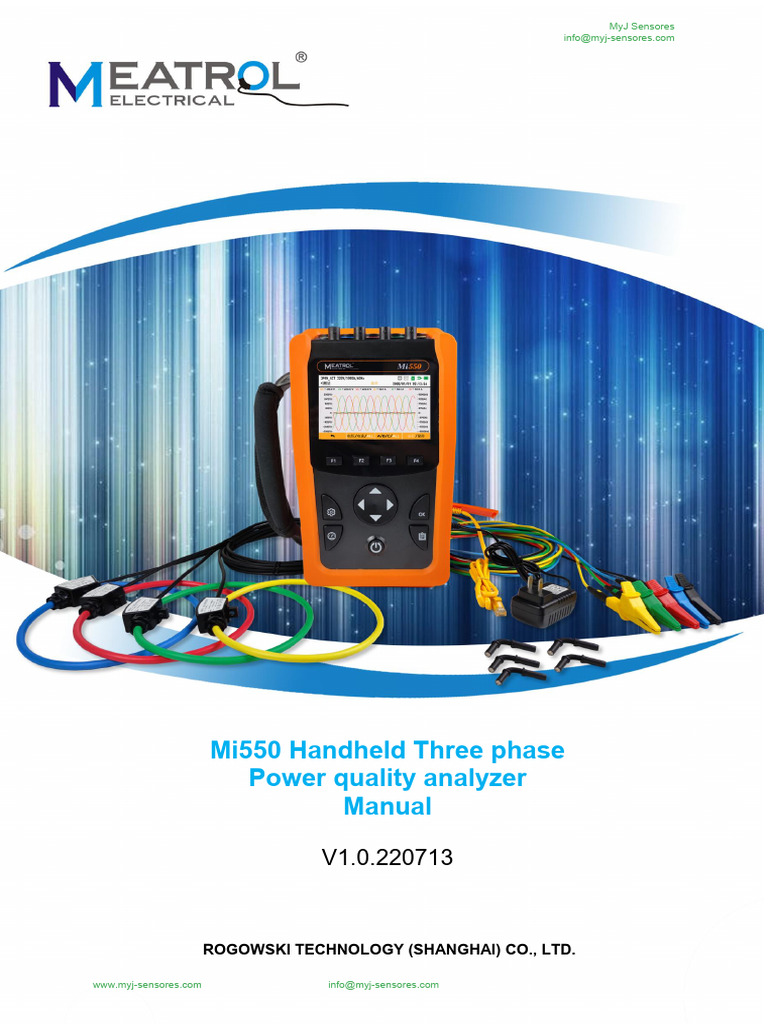 Mi550 Handheld Power Analyzer Manual | PDF | Ac Power | Phase (Waves)