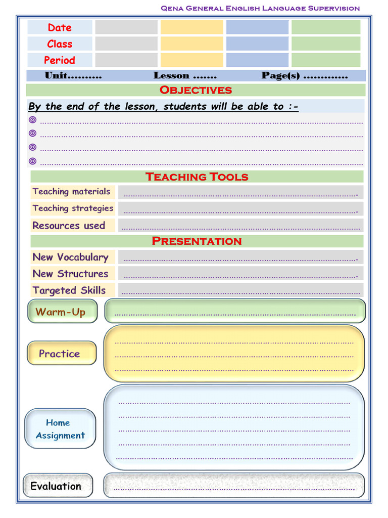 Lesson Planning Model 1 | PDF