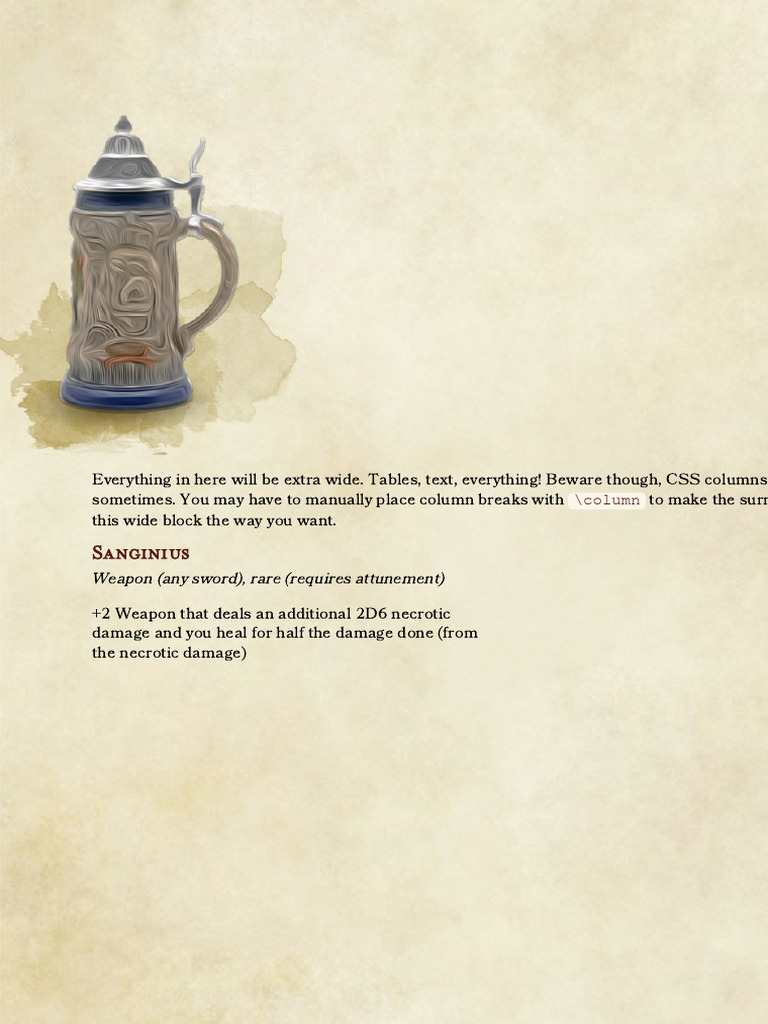 Homebrewery Weapon Template Guide | PDF