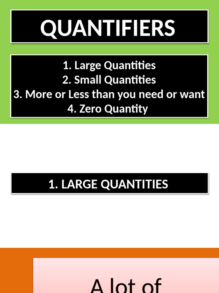 Understanding Quantifiers in English | PDF | Noun | Quantity