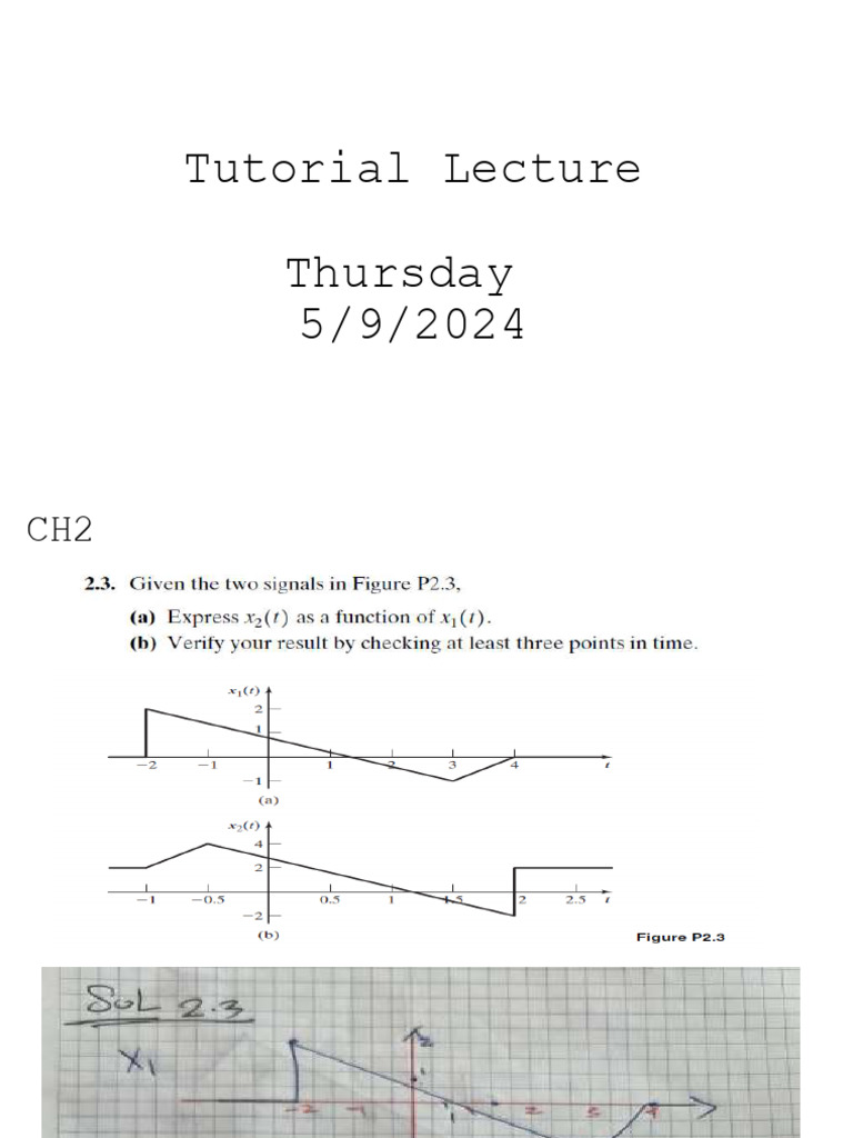 Tutorial Lecture CH2 CH9 | PDF