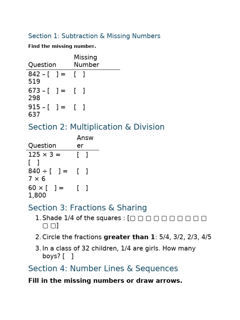 Friendly Math Test | PDF