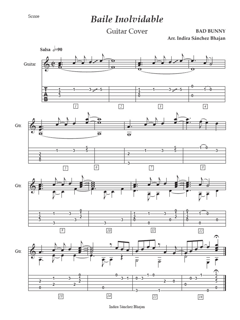 Baile Inolvidable Guitar Tabs | PDF | Spanish Language Music