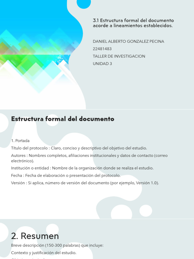 Estructura Formal del Documento Protocolo | PDF