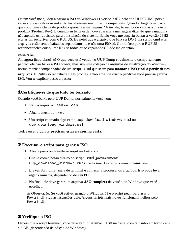 Organizar ISO Baixada Pelo UUP DUMP | PDF | Inicialização (informática ...