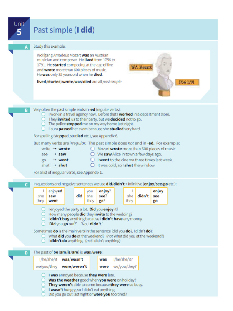 Grammar in Use Units 5 and 6 | PDF