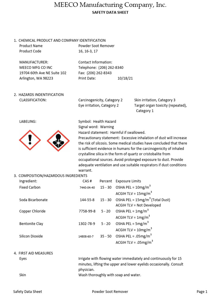 Powder Soot Remover 16 16-3-17 | PDF | Water | Silicon Dioxide