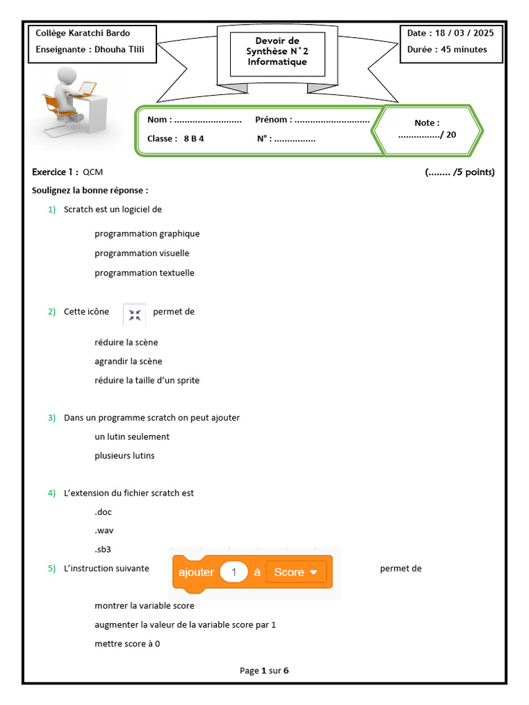 QCM et Programmation Scratch 3.0 | PDF | Scratch (Langage de ...