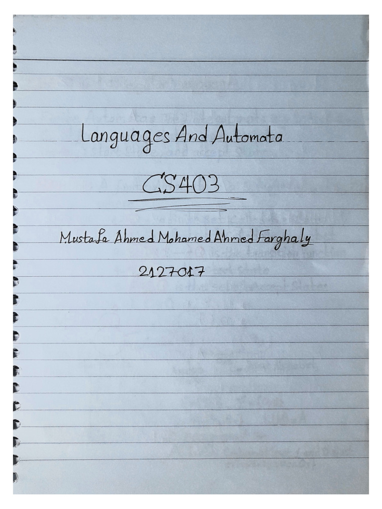 CS403 Automata Up To Final | PDF