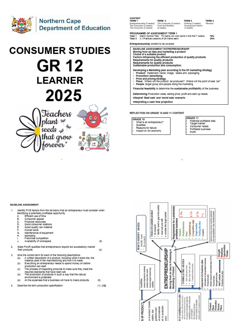 2025 GR 12 - Learner | PDF | Marketing | Sustainability