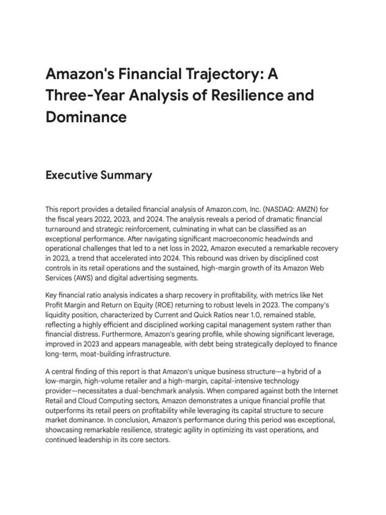 Amazon Financial Ratio Analysis | PDF | Amazon Web Services | Leverage ...