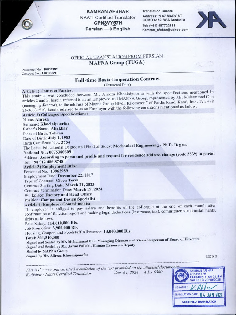 Contract | PDF