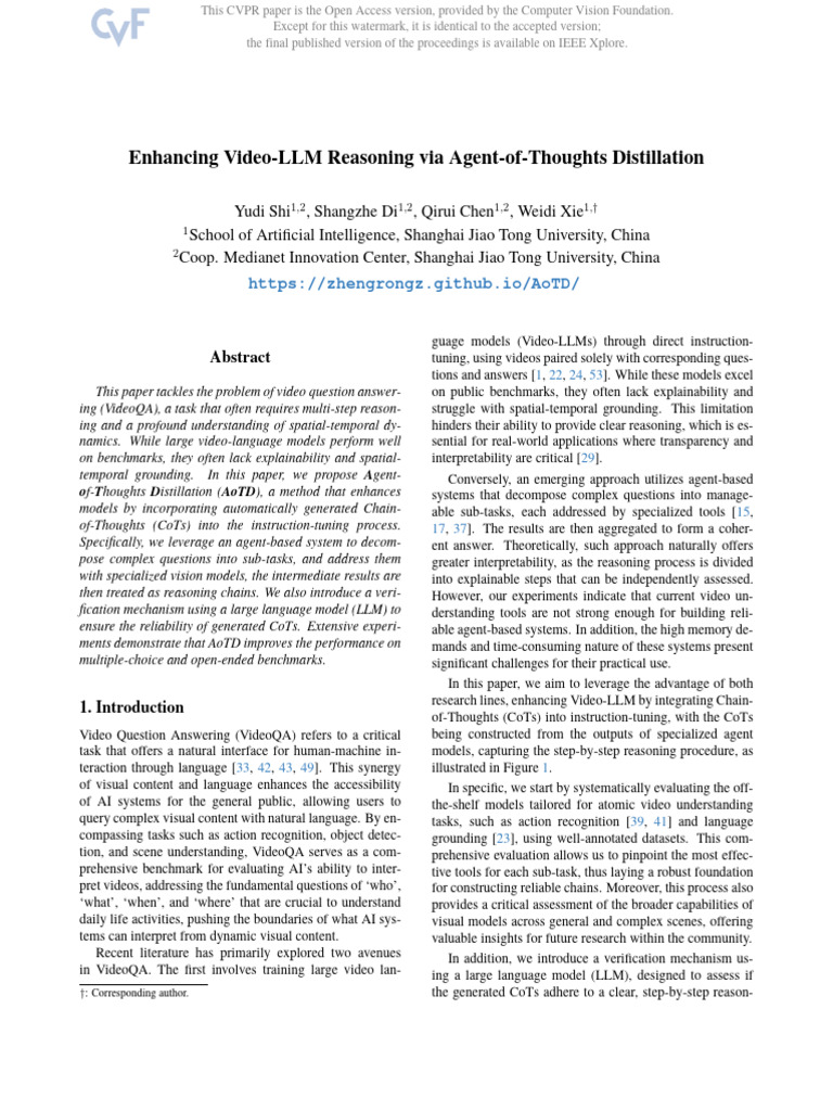 Enhancing Video-LLM with AoTD | PDF | Cognitive Science | Computing