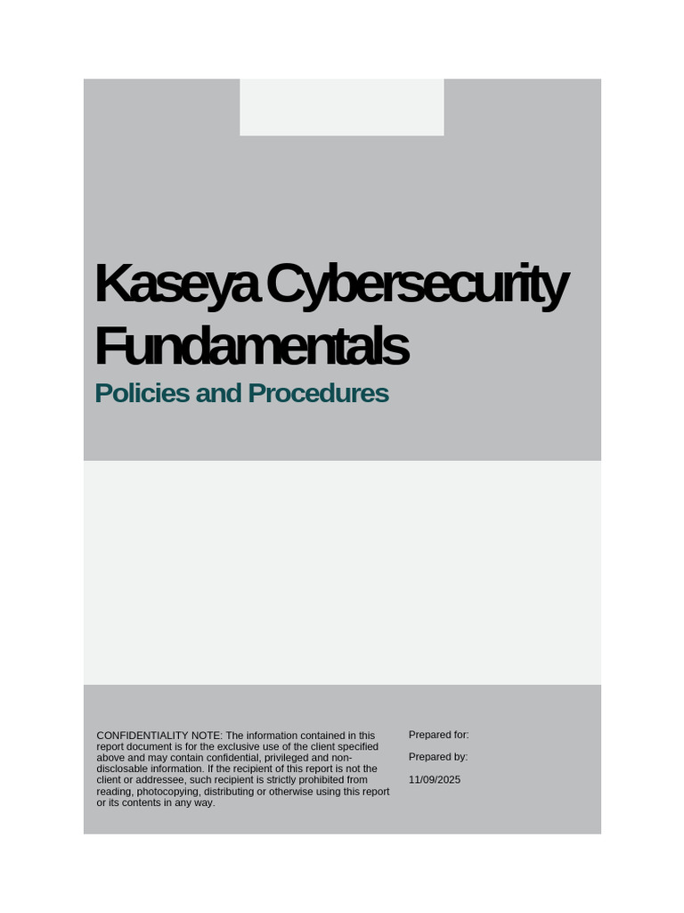 Kaseya Cybersecurity Policies Overview | PDF | Security | Computer Security