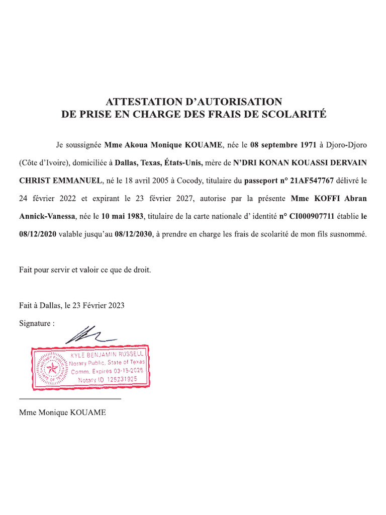 Autorisation Parental | PDF