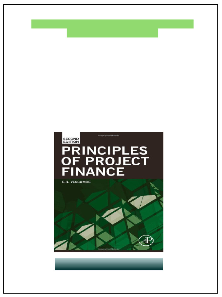 Principles of Project Finance 2nd Edition E. R. Yescombe All