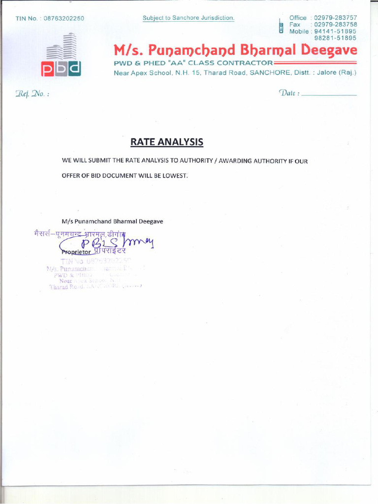 6 Rate Analysis | PDF